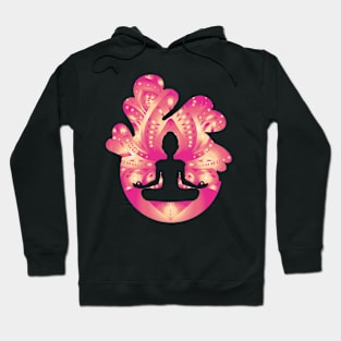 Lotus Mandala Meditation Silhouette Hoodie